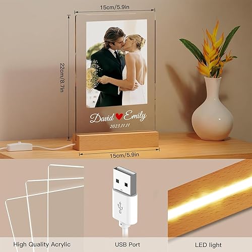 Miniatura 5 de Regalos personalizados para el día de San Valentín para él y ella, placa acrílica personalizada de Spotify con foto, marco de fotos personalizado