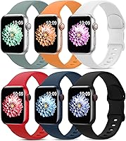 Vista 16 de Paquete de 6 correas deportivas compatibles con Apple Watch de 38mm 40mm 41mm 42mm 44mm 45mm 49mm 46mm, correa impermeable de silicona para iWatch