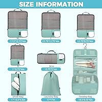 Vista 24 de BAGAIL 4 juegos/6 juegos/8 cubos de compresión para embalaje, accesorios de viaje, organizadores de embalaje expandibles (malla cuadrada, 06-beige)