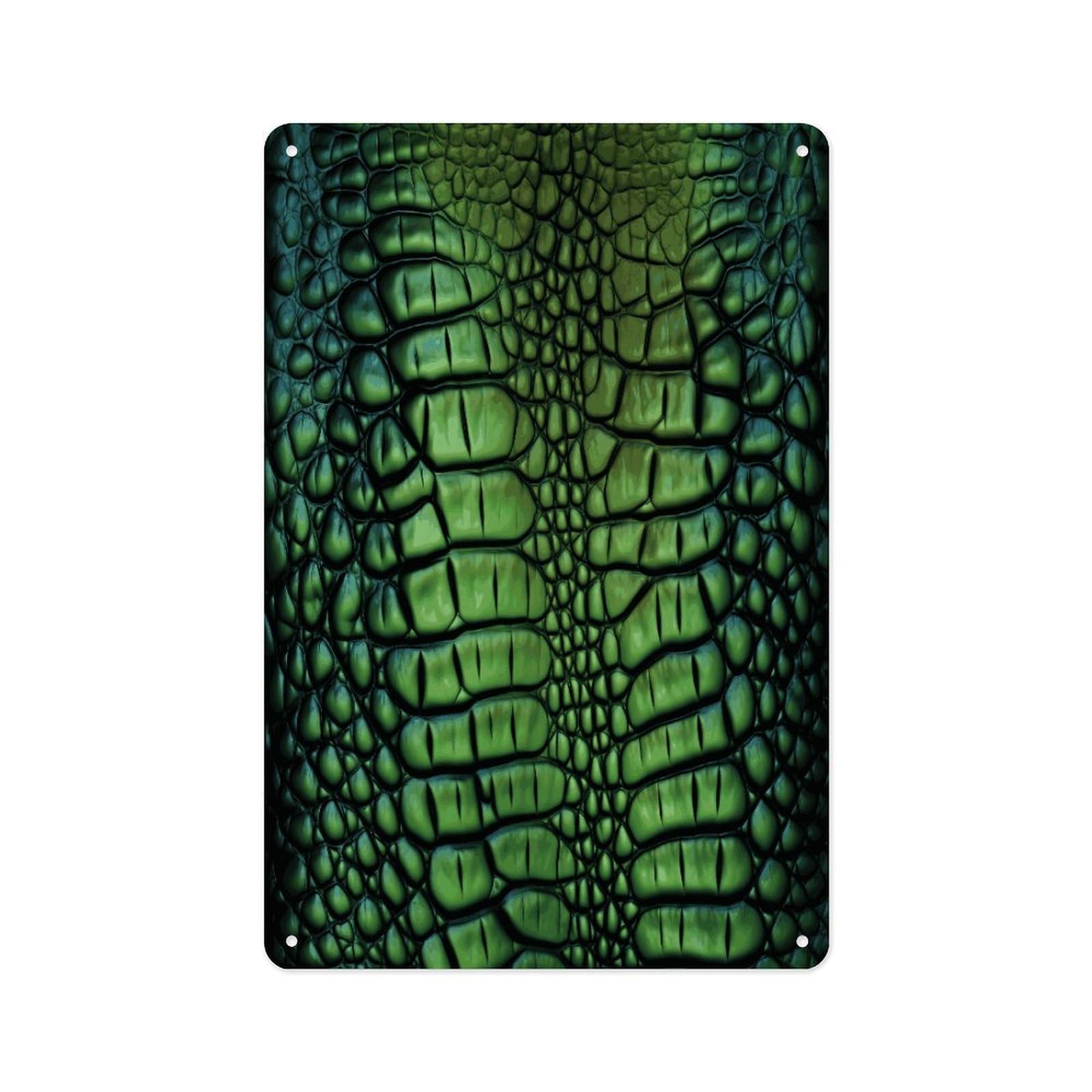 Fekiloot Style Alligator Skin Wall Decor Metal Signs Tin Signs Poster