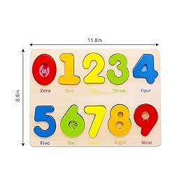 Aile Wooden Preschool Learning Number Puzzles Toys for Kids Age 2-4 Educational Toys