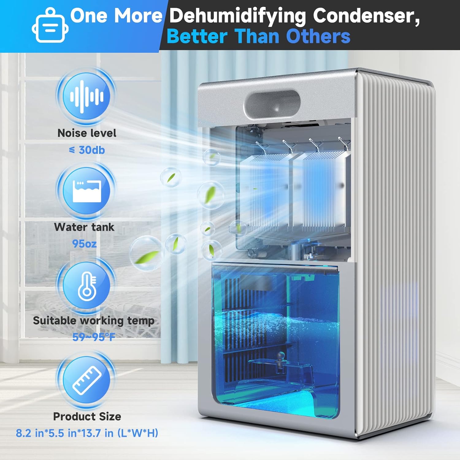 Portable and Quiet SIMSEN Dehumidifier for Home with Drain Hose, Ideal for Bedroom, Bathroom, Basements, Closet, and RV