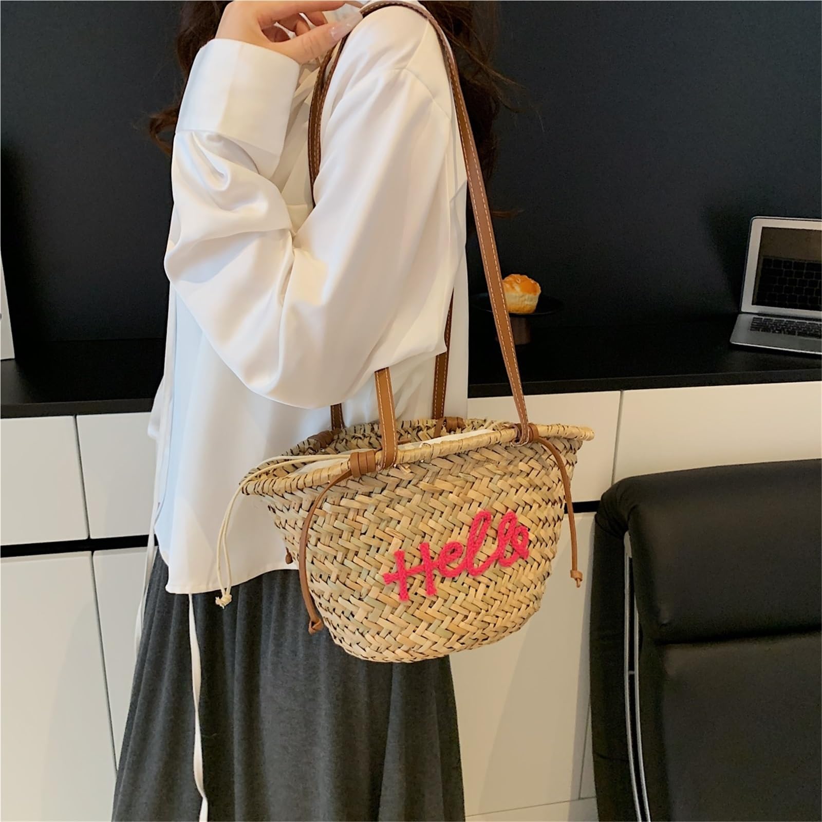 bolso mujer verano Bolsos de paja for mujer, bolsas mensajero hombro a la moda for, bolso playa tejido grande informal for