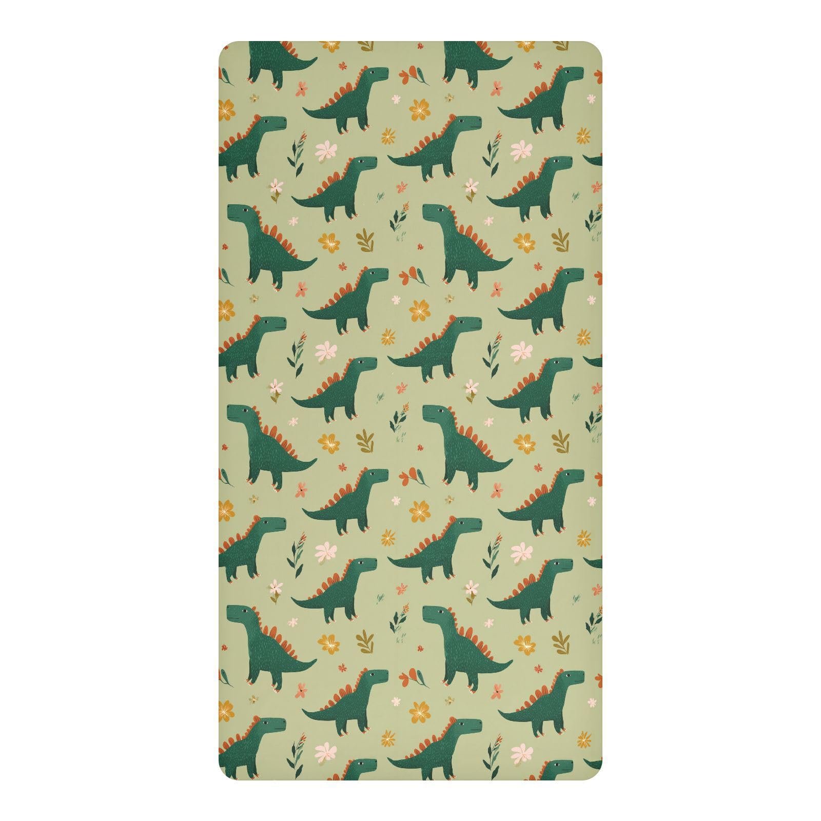 Drap-housse imperméable lit enfant Ceratosaurus vert barrière contre les fuites