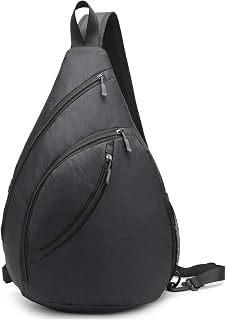 Lightweight Black Crossbody Bags for Men and Women, Medium Sling Bag