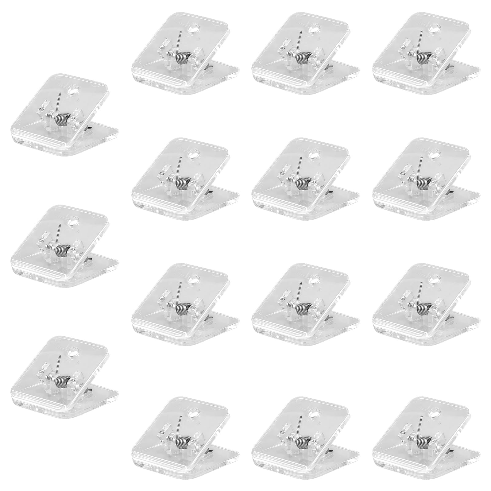 Maxtonser Practical Square Acrylic Clips Multipurpose Desk Organizers Spring Clips Acrylic Texture for Documents Photos Notes