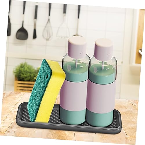 Miniatura 9 de Organizador de fregadero de cocina para baño, paquete de 2 unidades, jabonera de silicona, alfombrilla de drenaje para una fácil limpieza