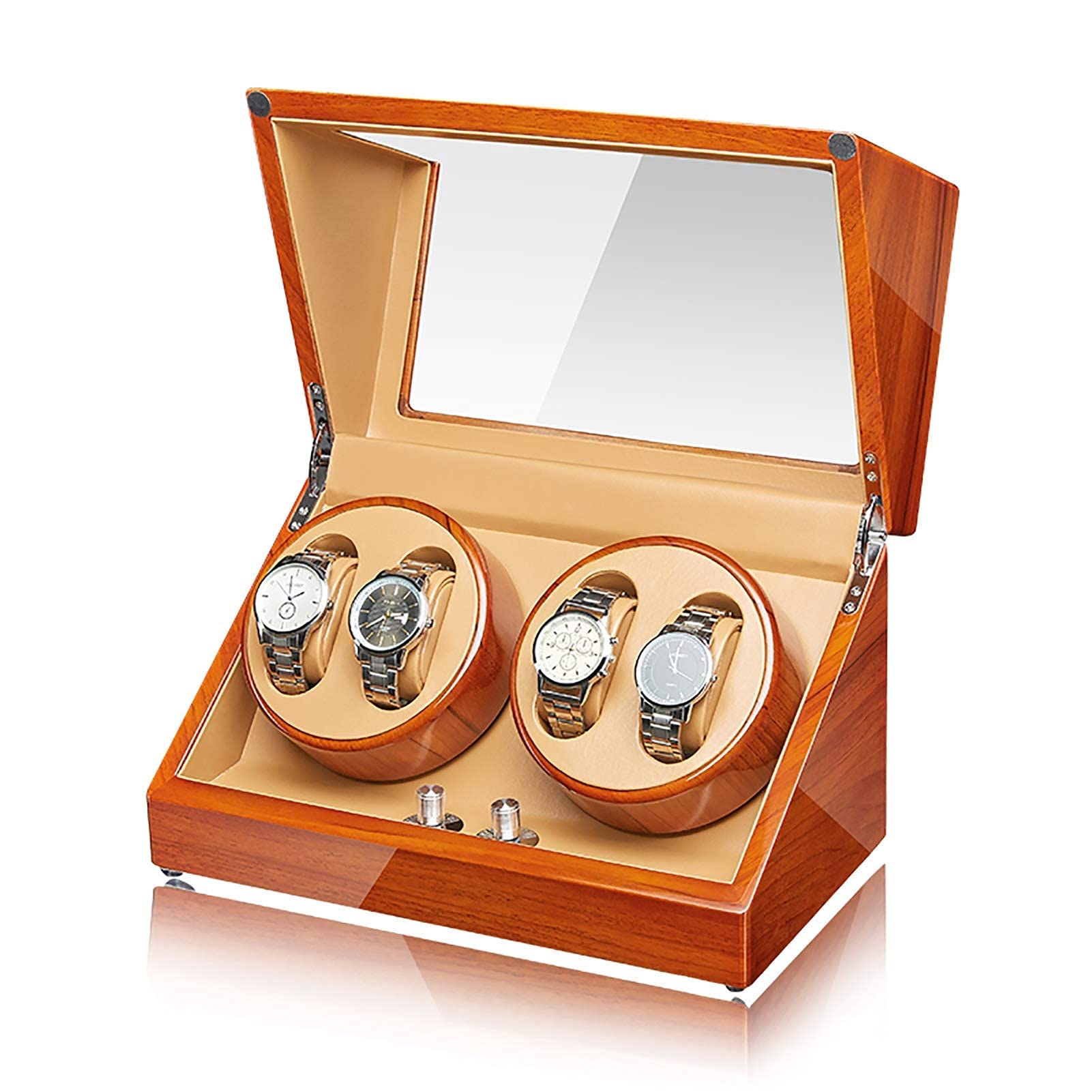 FENOKD Watch Winders Apple Wood Watch Winding Box Household Watch Shaker Automatic Mechanical Watches Winder High-end Solid