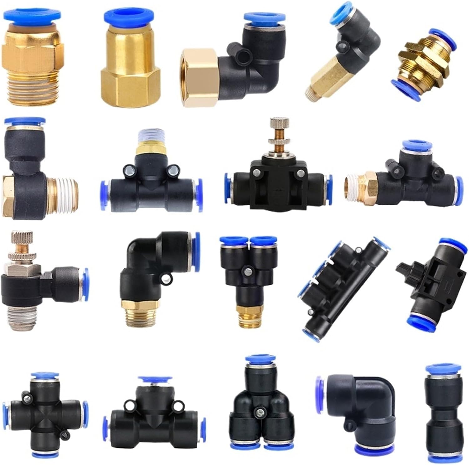 1pc Pneumatic Hose Fitting Tube 4mm 6mm 8mm Thread 1/8" 1/4" 1/2” Trachea Quick Coupling Pipe Connector Hose Fittings(6-04 (6mm-1l2),SL)