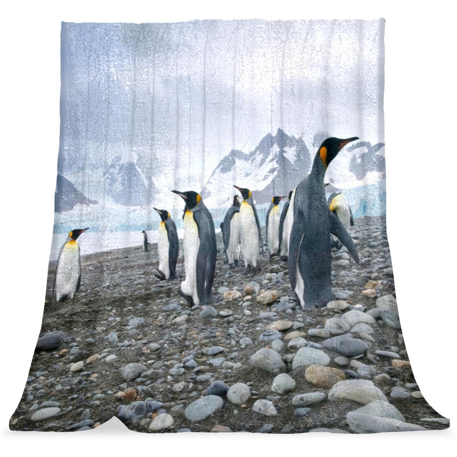 Couvre-lit couverture de lit confort doux moelleux animaux pingouins enfant