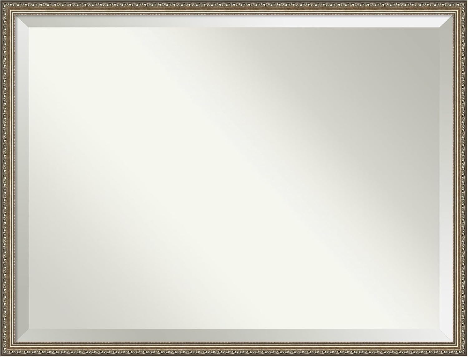 Amanti Art Silver Wall Mirror 32x42 Parisian Silver Rectangle Bathroom Mirror for Wall Decor Living Room, X-Large Traditional Wood Frame, Hangs Horizonally and Vertically, Bathroom Decor, Beveled Edge