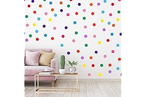 Polka Dots Wall Decals 2 Inch Vibrant Rainbow Wall Decor for Kids' Rooms