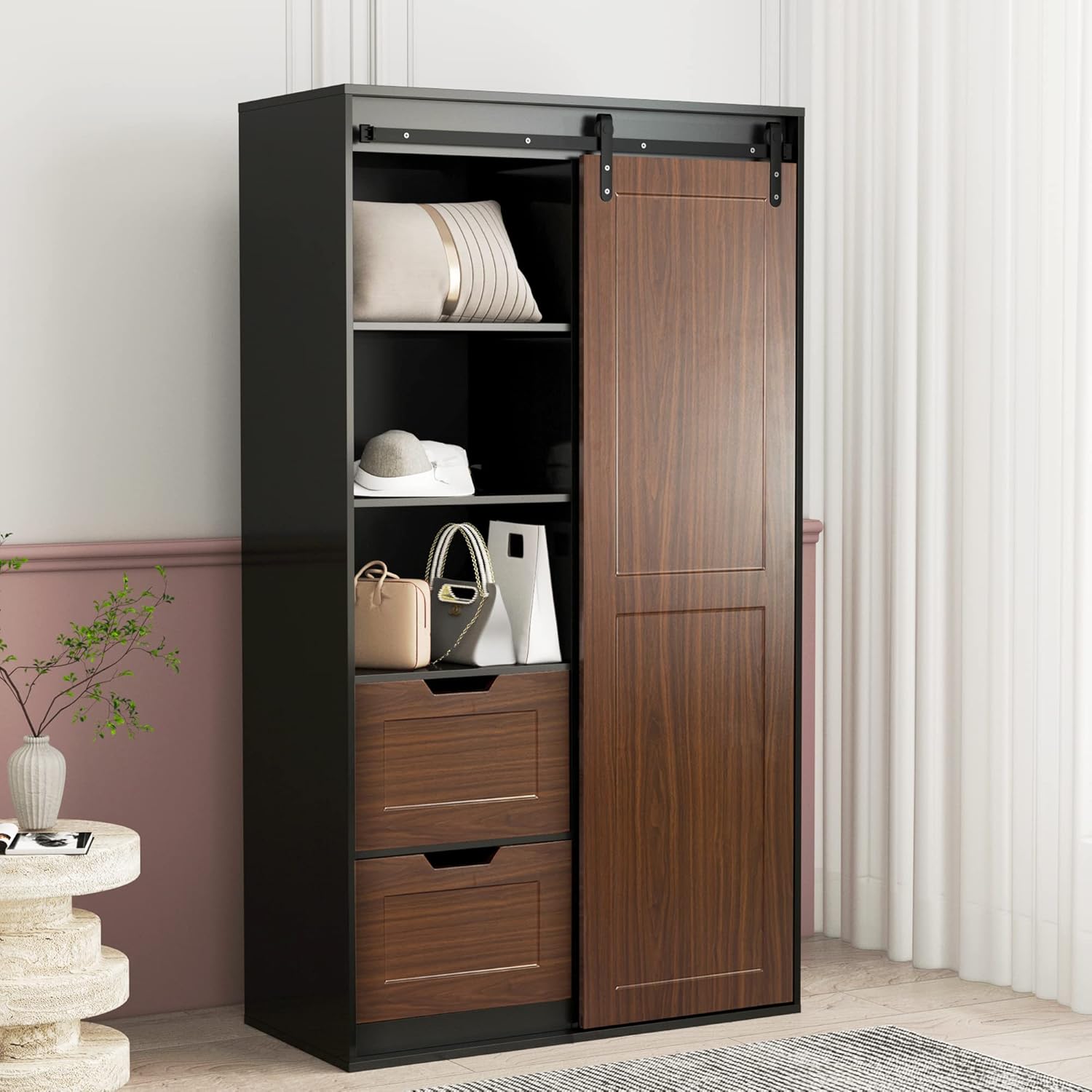 71 inch Tall Bedroom Armoire Wardrobe Closet Clothing