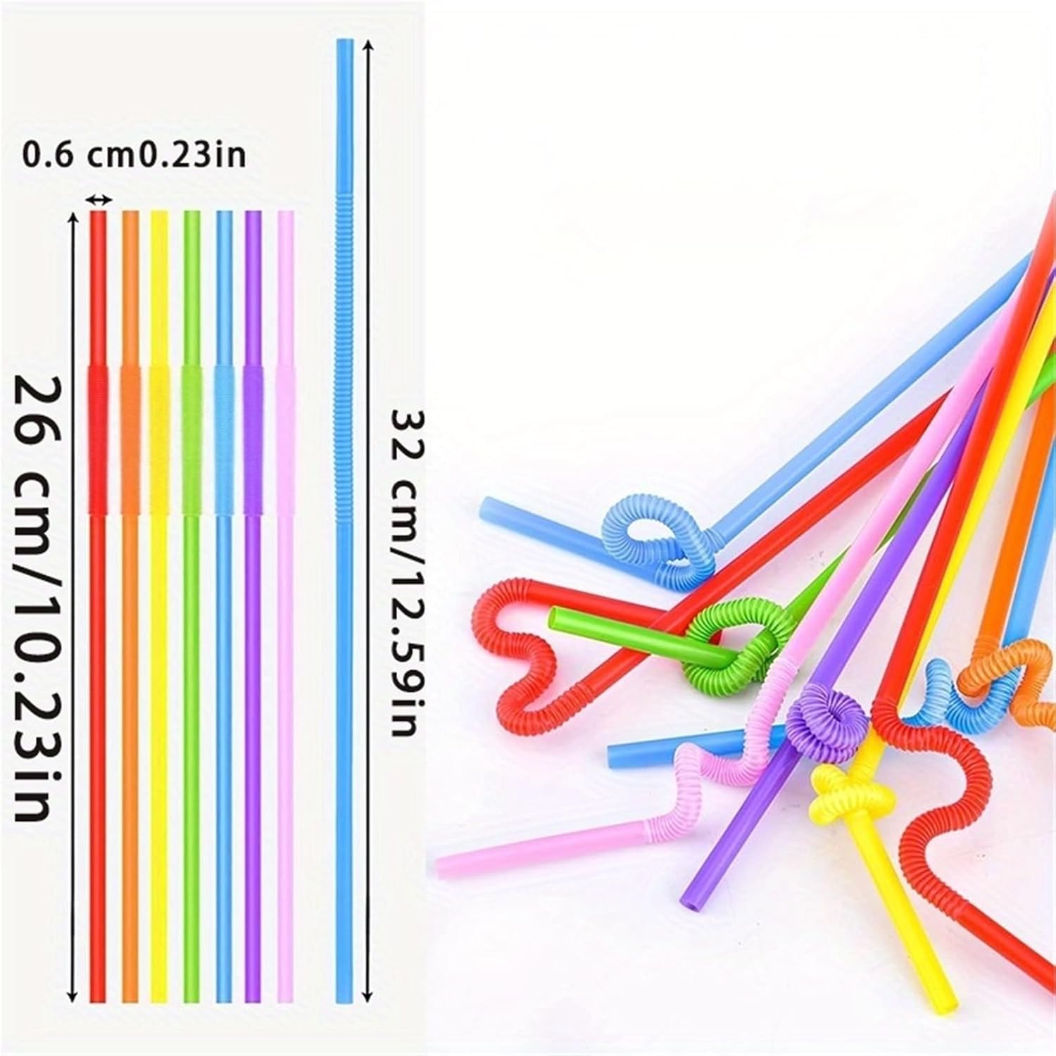 Plastic Straws 600/1200/3000PCS Disposable Colored Plastic Straws Bendable Daily Drinking Coffee Juice Milk Tea(3000pcs)