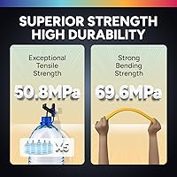 Vista 3 de Filamento de impresora 3D Overture PETG de 0.069 pulgadas con superficie de construcción 3D, bobina de 2.2 libras, precisión dimensional +/- 0.002