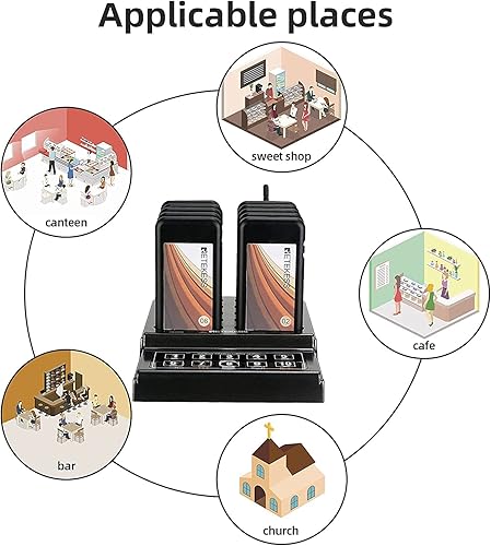 Miniatura 9 de Retekess TD174 - Sistema de zumbador de restaurante, localizador de espera de restaurante, juego con vibración, intermitente y zumbador,