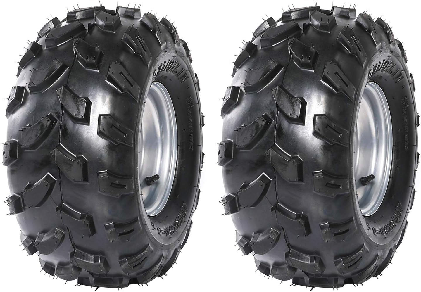 Pack of Two 18X9.5-8 Tubeless Tire With 8 inch Wheels Rims for ATV Go Kart Pit Dirt Bike