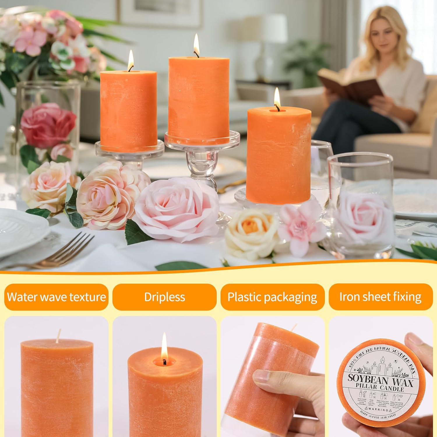 2.5 x 4インチ - オレンジ - 6個。