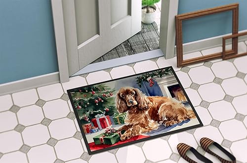 Miniatura 4 de Caroline's Treasures DAC2635MAT Cocker Spaniel Cozy Christmas Doormat Front Door Mat Indoor Outdoor Rugs for Entryway, Non Slip Washable Low Pile,