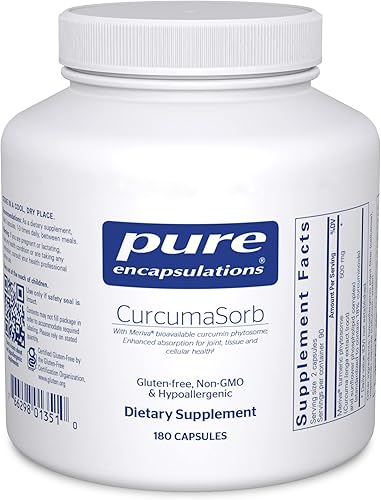 Cápsulas de cúrcuma CurcumSorb de Pure Encapsulations, 180 cápsulas, 1