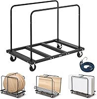 VEVOR Folding Table Cart Dolly: 1800 lbs Capacity, 5" Swivel Wheels, Holds 10 Tables for Warehouse, Garage, Events