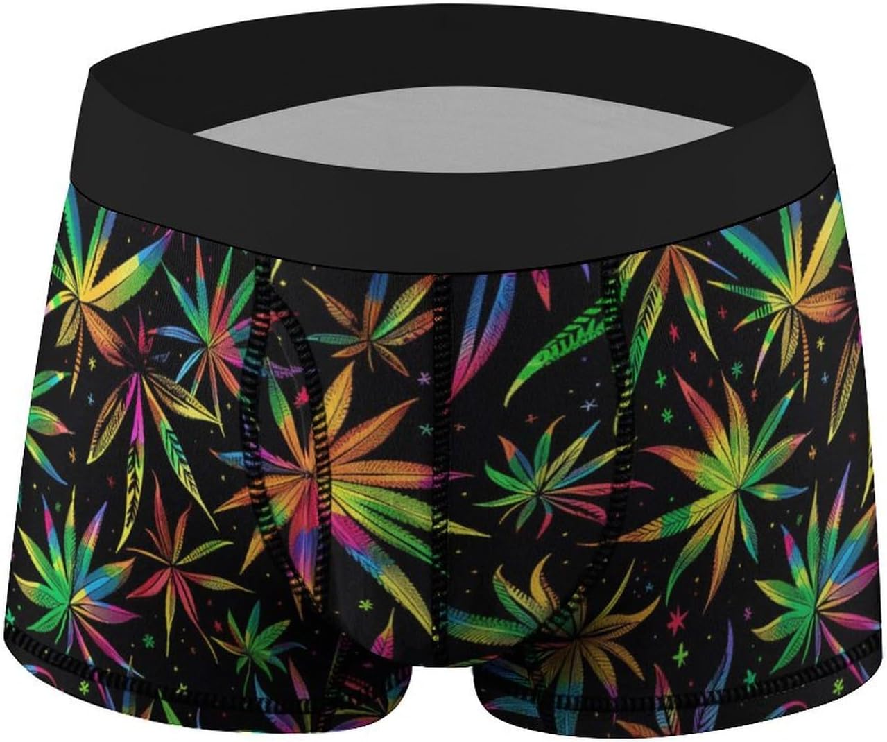 Colorful Weed Novelty Men's Trunks Soft Breathable Underwear Patterned Stretch Briefs