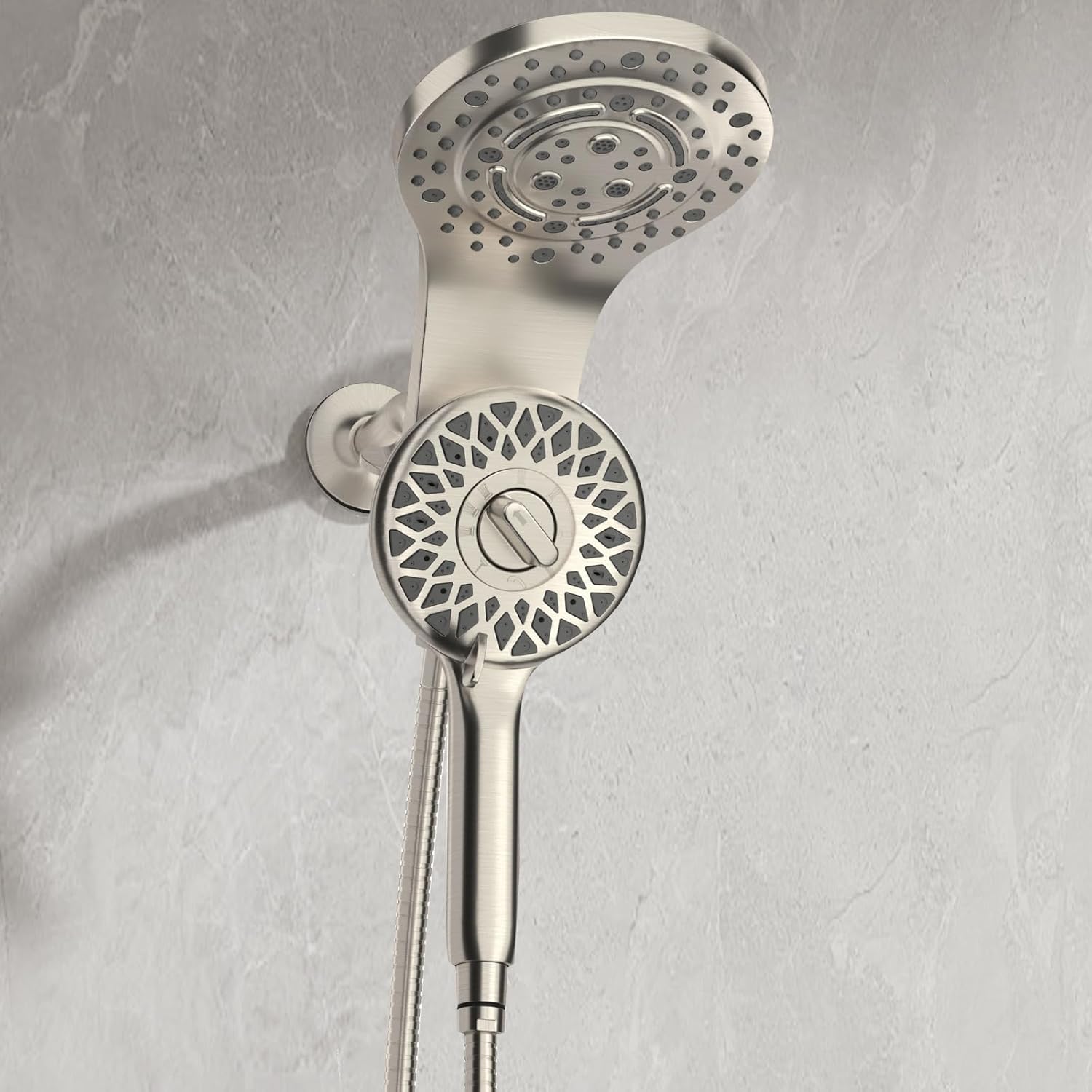 High Pressure Rain Shower Head with Handheld Spray, Magnetic Dual Shower Head with Handheld Combo, Magnetix Waterfall Showerhead with 8 Spray Modes and 71" Hose (Matte Black)