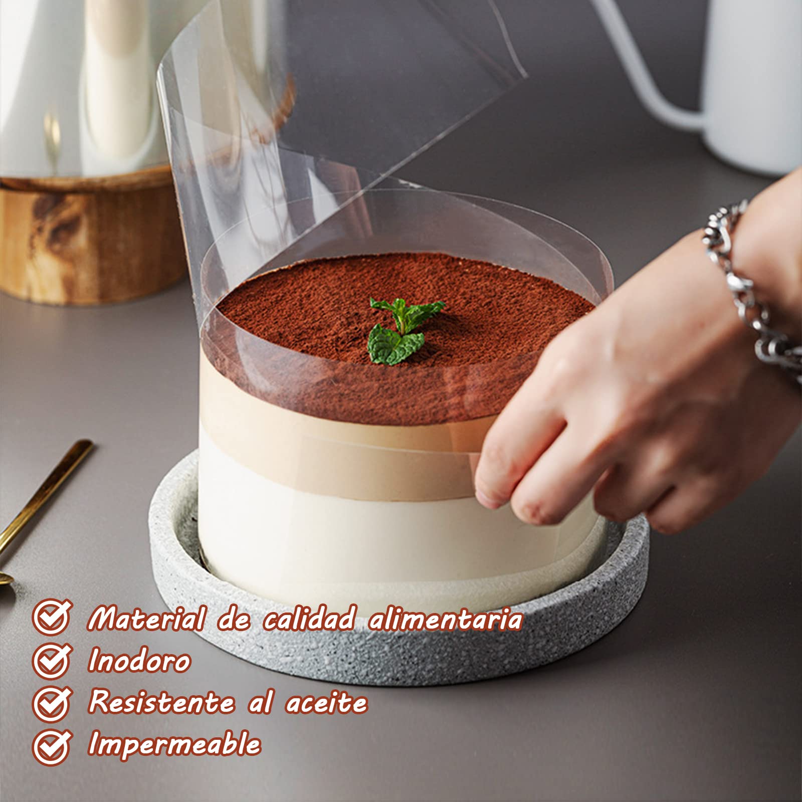 Fyfjur Rodoide Transparent Patisserie, 1 Pièces Rhodoid Patisserie 6cmx10m, Colliers à Gâteau Pour la Cuisson, Rouleau DAcétate pour la Décoration de Gâteaux, la Pâtisserie et la Mousse au Chocolat