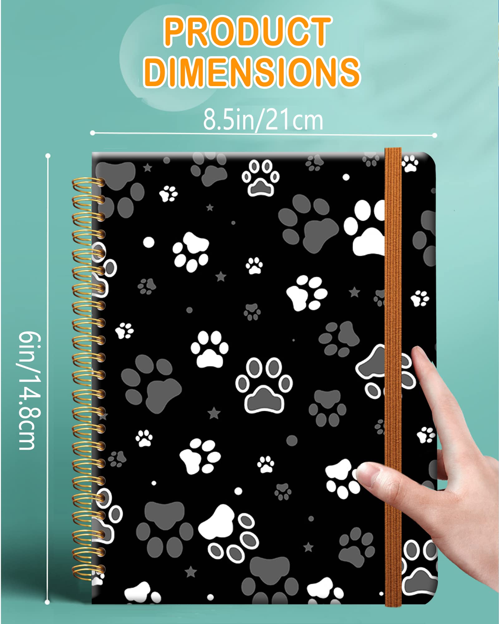 Red Journal Cute A5 Spiral Notebook With Dog Paw Star Design - Lined ...