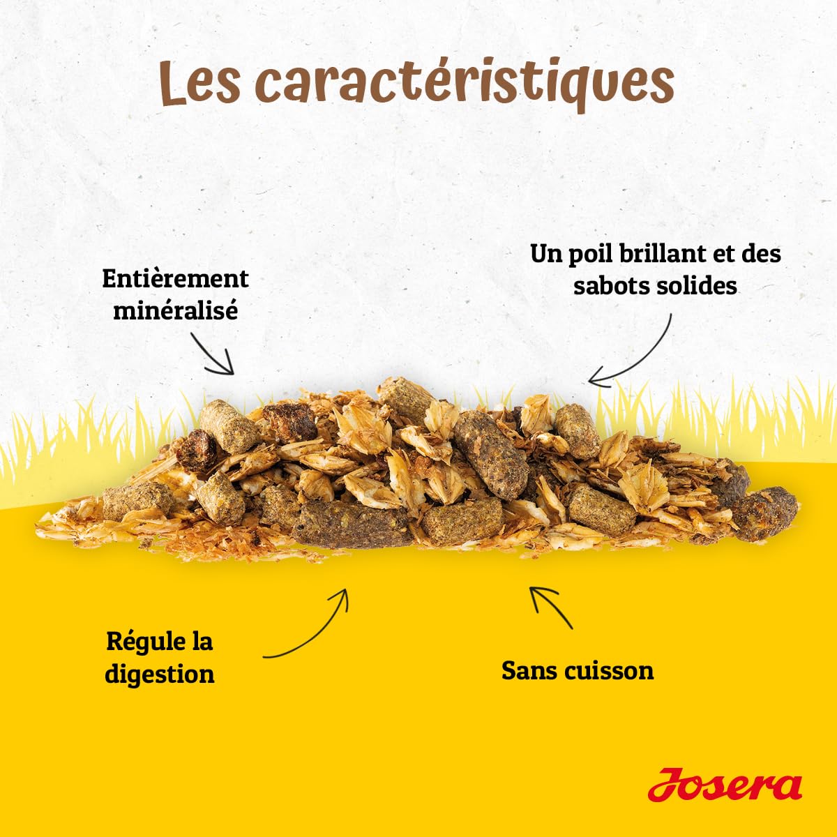 JOSERA Mash Rapide 15 kg | Aliment Premium pour cheval | Mash aux graines de lin et minéraux | Sans céréales | Pour un poil brillant et des sabots sains | Sac de 15 kg