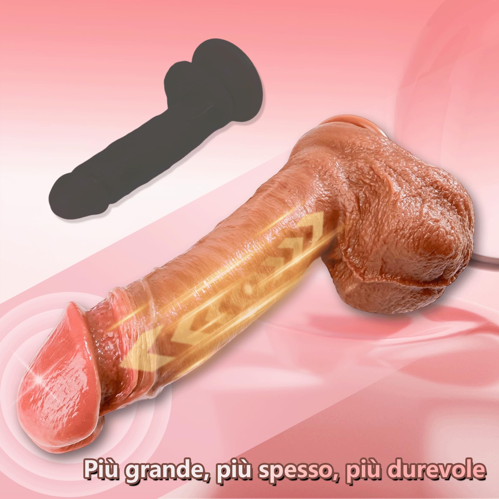 24.5cm Dildo Realistico Vibratoreper Donna Professionale Clotoride Vibratore Anale Pene Realistico XXL Grosso Dildo Anale 5 Spinte 5 Movimento Oscillante Riscaldamento Vibratoreper Donna Professionale