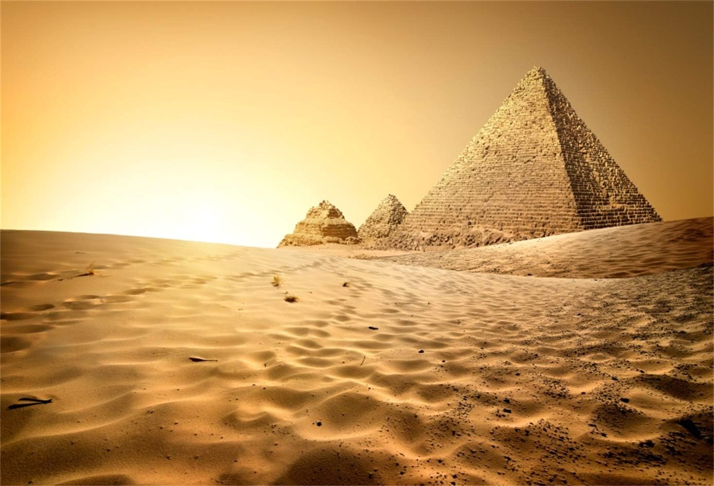 10x7ft Pyramid Egypt Polyester Photography Background Desert Sunset Glow Mystery History Travel