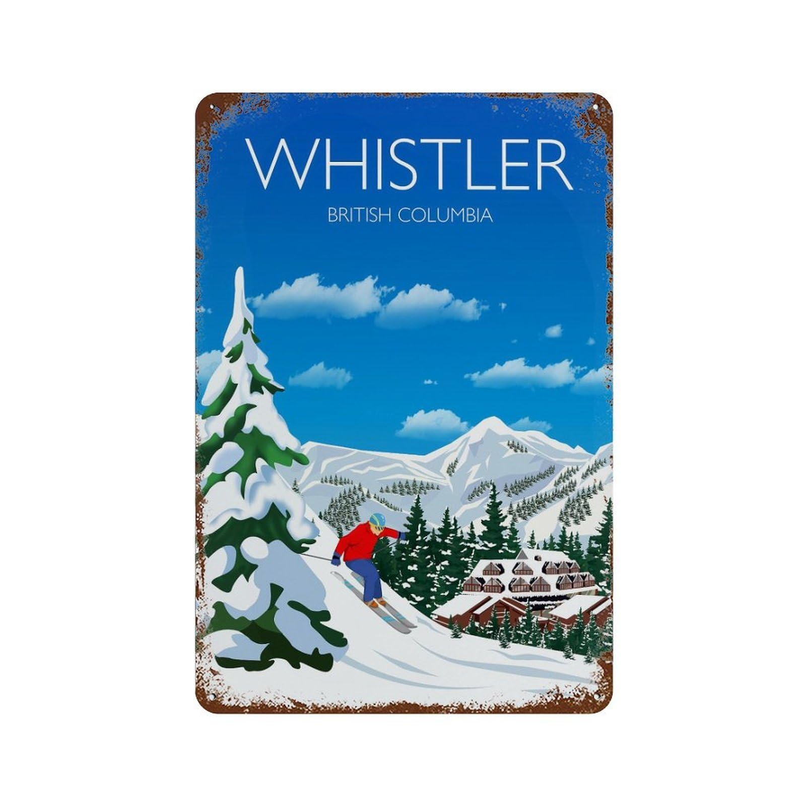 xiaoxiaoshen Travel of Whistler British Columbia Canada Wall Decor Art Metal Tin Poster Modern Home Decor Art Home Bar Shop Decorations Vintage Sign 30x20cm