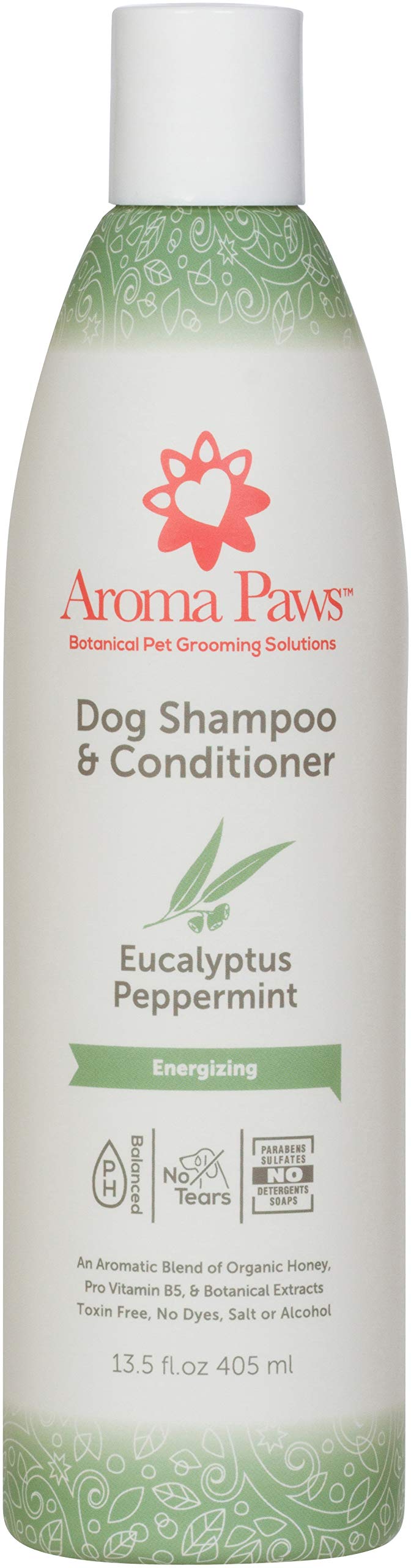 Dog Shampoo and Conditioner - Aromatic Tearless Shampoo for Cleansing, Grooming, and Conditioning - Moisturizing Shampoo for Dogs and Puppies - Eucalyptus Peppermint 13.5 oz