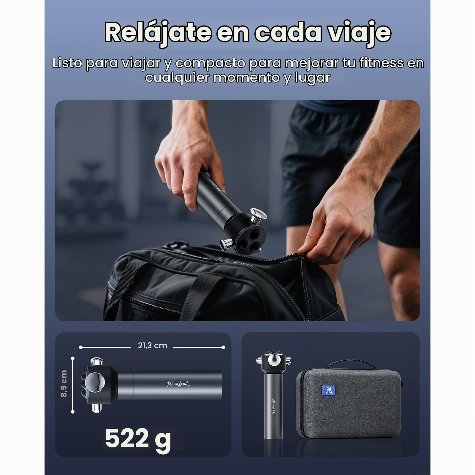 BOB AND BRAD VibeFlow Masajeador Muscular, Alternativa a Pistola de Masaje Muscular, 116Hz, 7.000 rpm, Masajeador de Tejido Profundo, Fascia y Puntos Gatillo, Espalda, Cuello, Hombros, Piernas