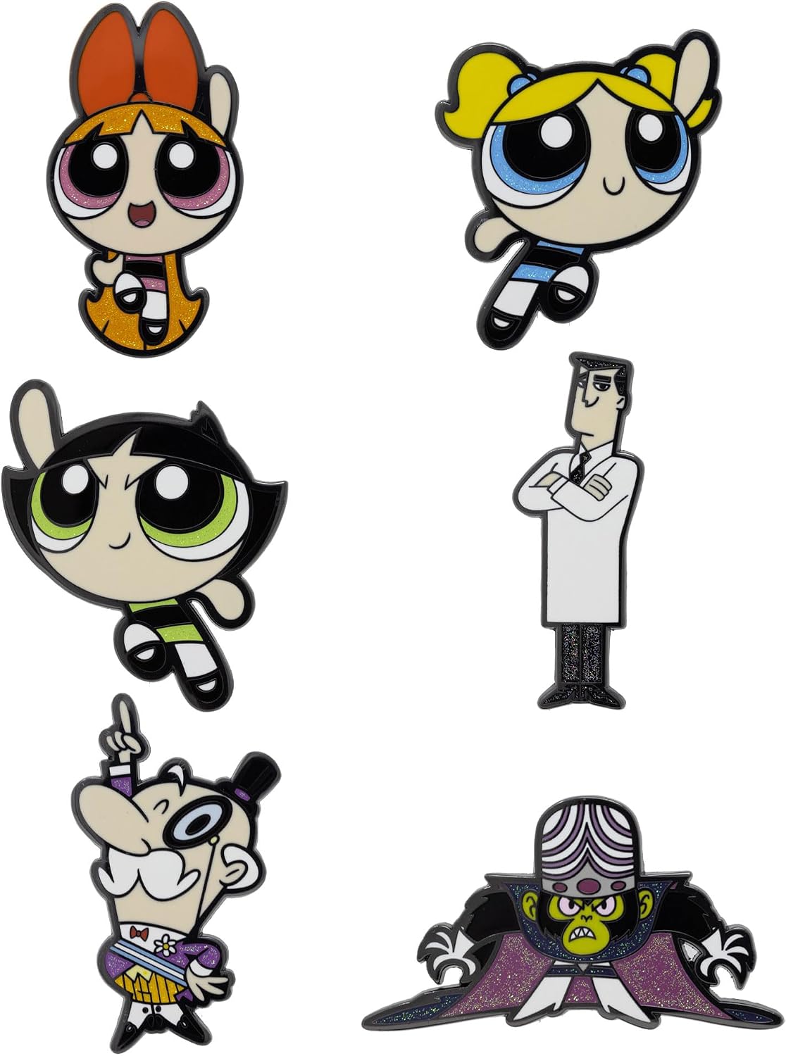 The Powerpuff Girls Mystery Enamel Pin Blind Box Series, Blossom, Bubbles, Buttercup, Professor Utonium, Mojo Jojo, or Mayor of Townsville