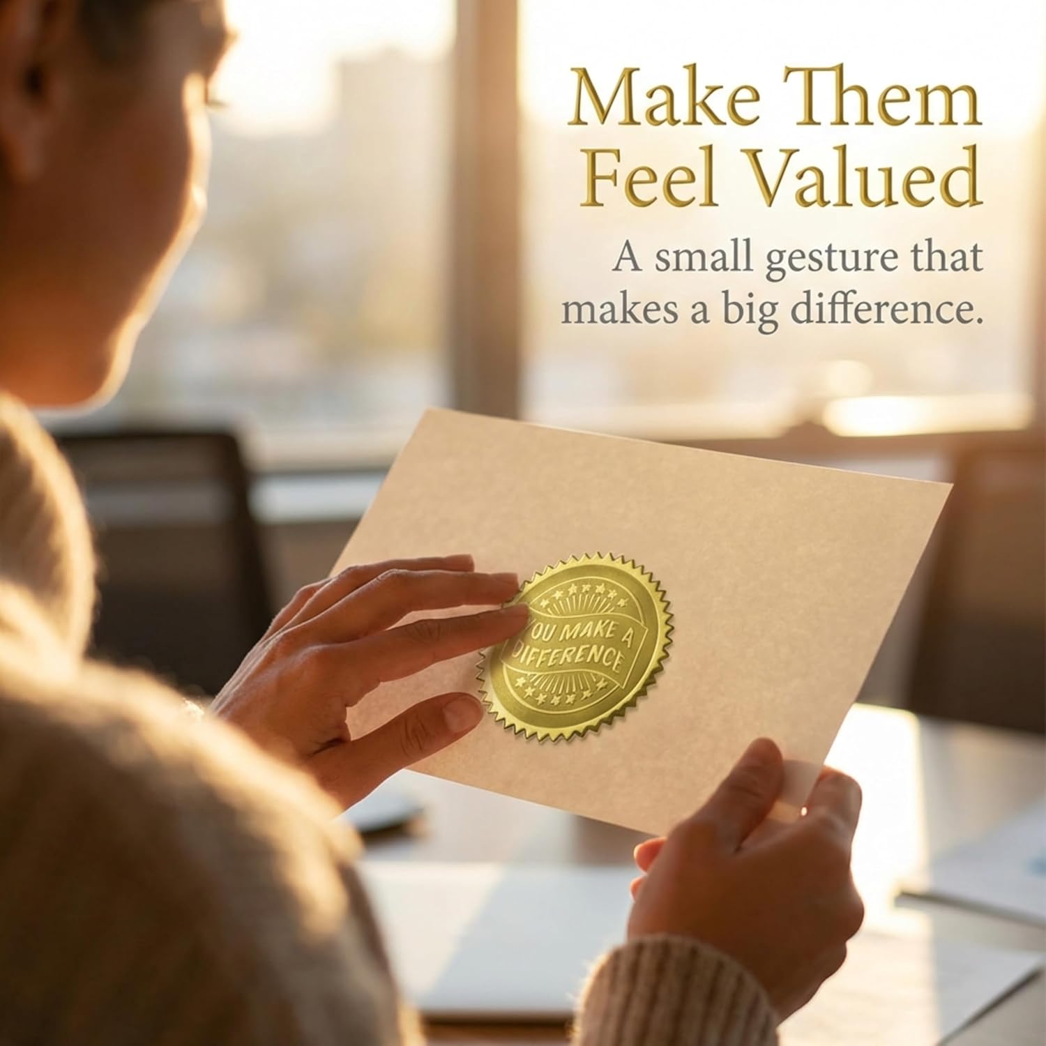 PaperDirect Deluxe Embossed You Make a Difference Gold Foil Certificate Seals, 2 Inch, Self Adhesive, 100 Count, Embossed Seals for Certificates, Achievement Award Stickers for School, Work, Diploma - Image 8