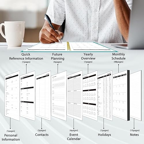 Miniatura 10 de Ymumuda Agenda mensual 2024-2026, planificador mensual de 2 años, julio de 2024 a junio de 2026, 8.5 x 11 pulgadas, planificador grande con