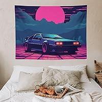 Vista 7 de josnmre Retrowave Jdm Classic Car Retro Cyberpunk Tapestry Wall Hanging for Bedroom Aesthetic Art Home Decor Dorm Classroom Living Room Tapestries