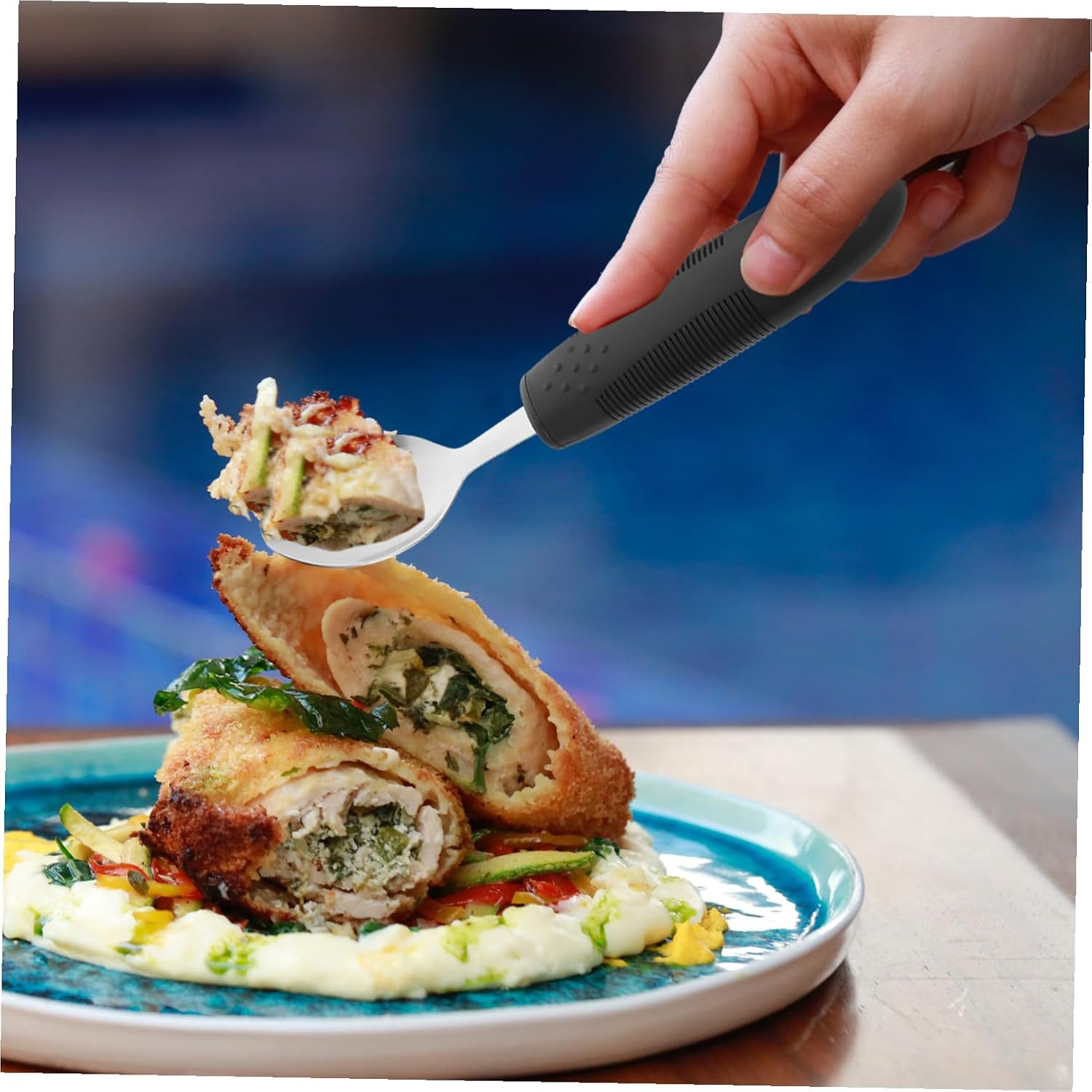 Anti-Slip Adaptive Tableware Set Spoon Fork for Elderly