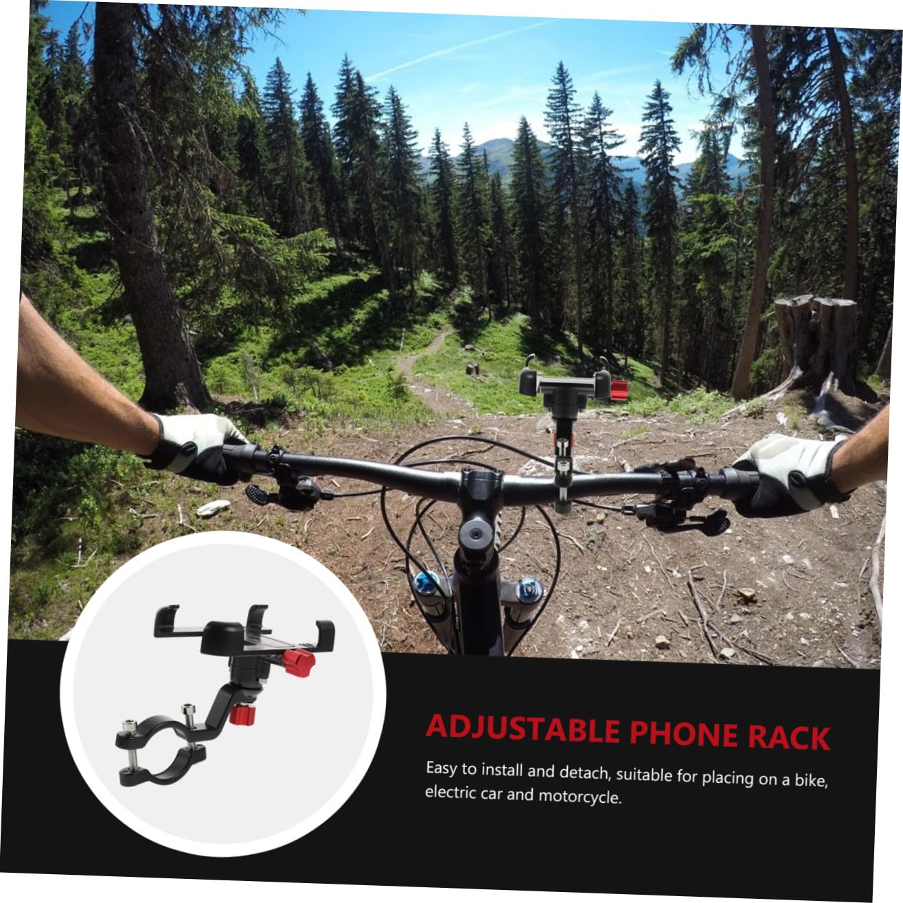Hemobllo Supporto Per Telefono Da Bicicletta Supporto Girevole e Regolabile Realizzato in Materiale Facile Da Installare e Fissare Telefono Proteggendo