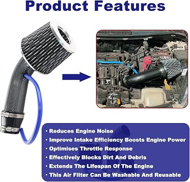 Cold Air Intake Filter Kit for MG HS MG3 MG5 MG6 MG7 Aluminium Induction Kit Pipe Clamp Accessories Cone Hoses,A