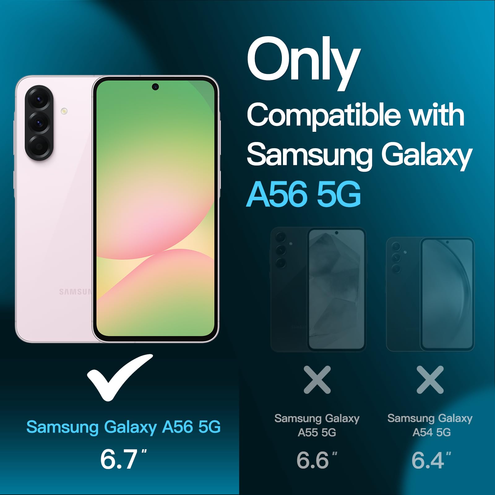 JETech Pellicola Protettiva per Samsung Galaxy A56 5G, 9H Vetro Temperato Film, Anti-Graffio, HD Chiaro, Pacco da 3