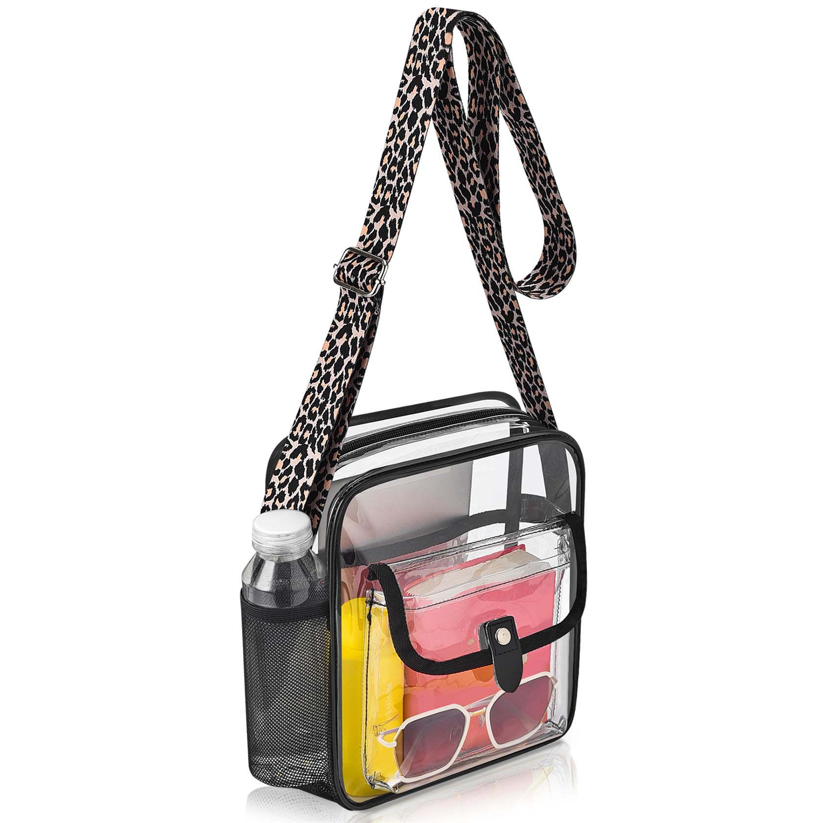 SPODEARS Clear Crossbody Bag for Stadium with Bottle Holder