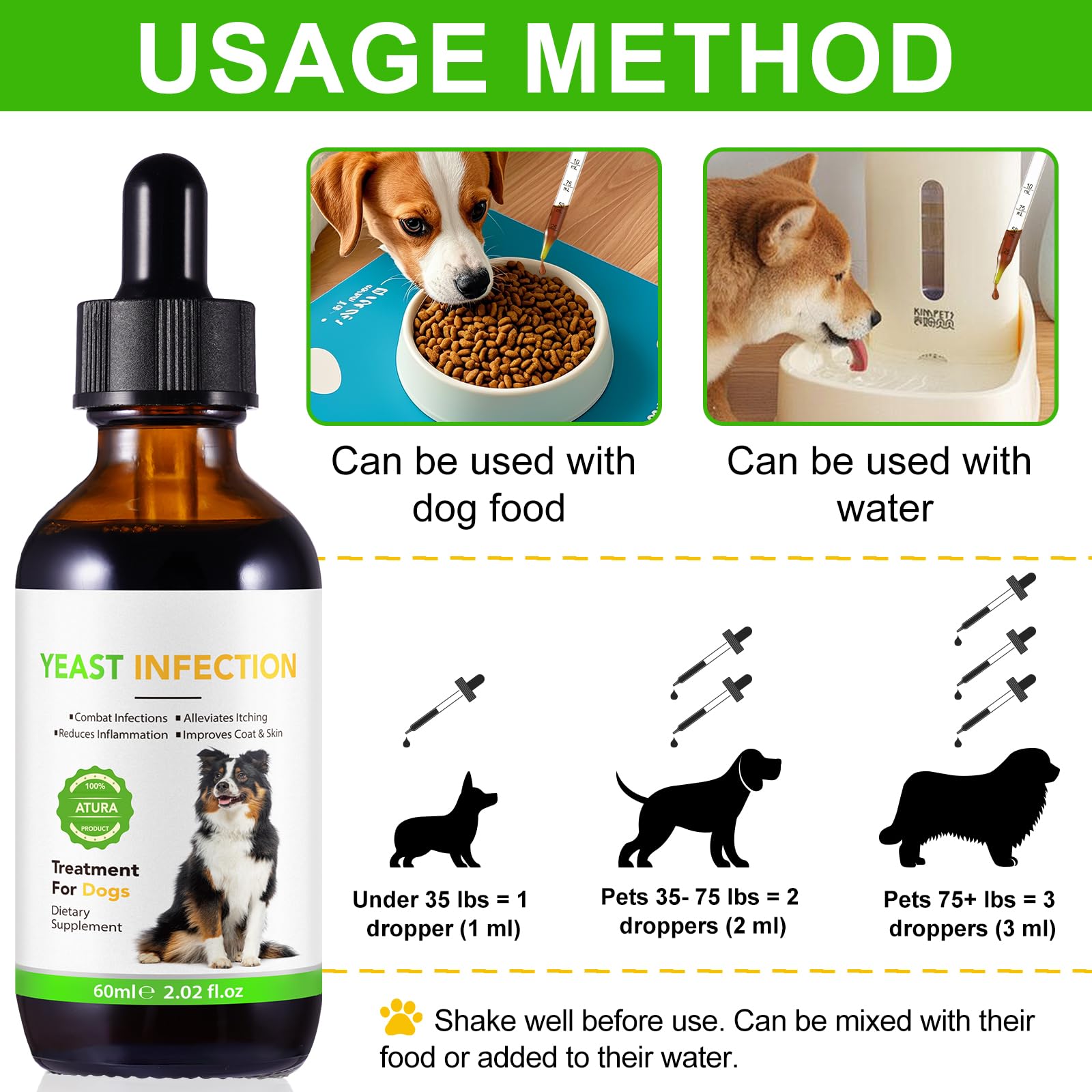 Natural Yeast Infection Treatment for Dogs - Effective Dog Ear Infection Treatment & Allergy Relief, Reduces Inflammation, Alleviates Itching, Combats Infections, Improves Coat & Skin - image 6