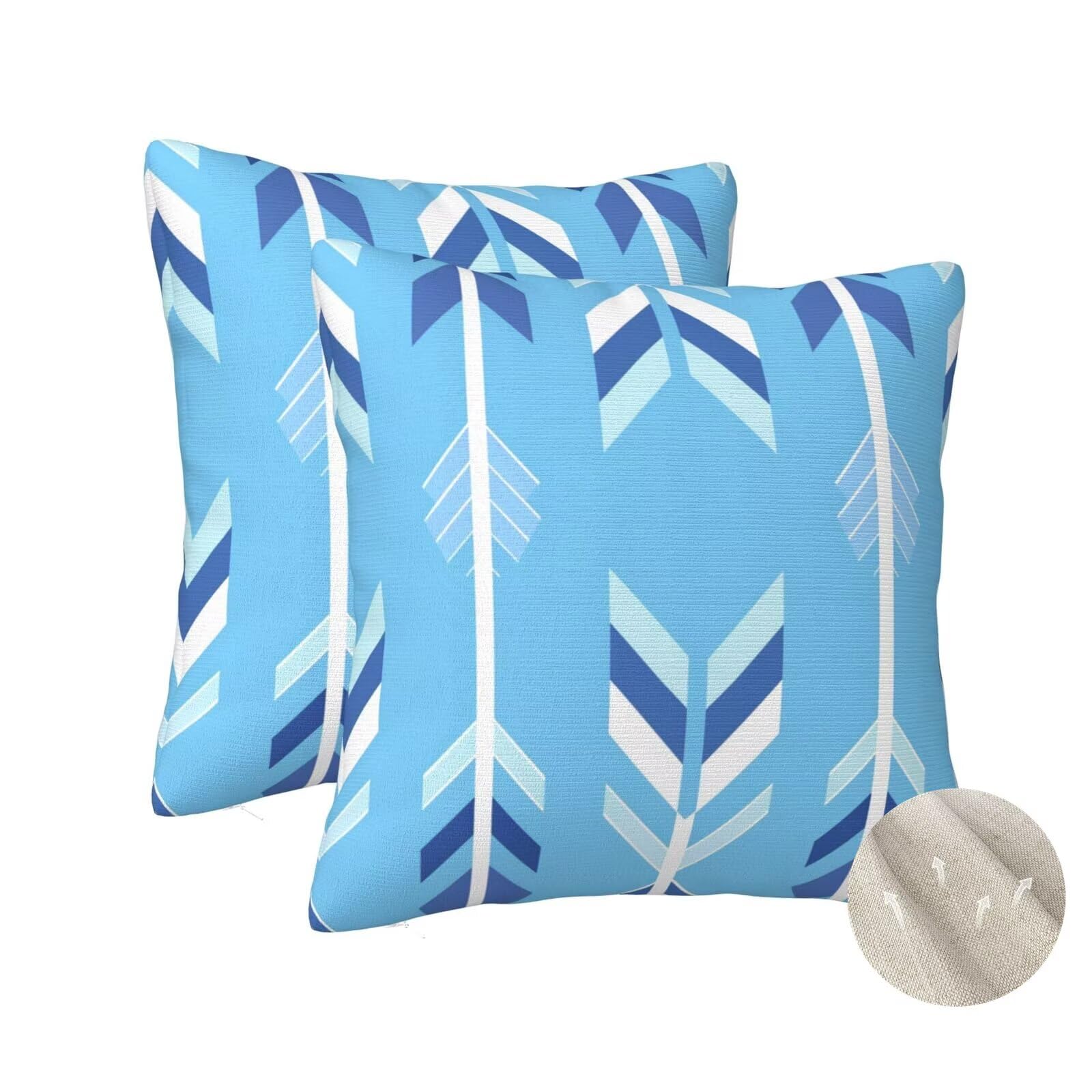 Coussins décoratifs maison bleu 60x60 lot de 2 housses cadeau idéal