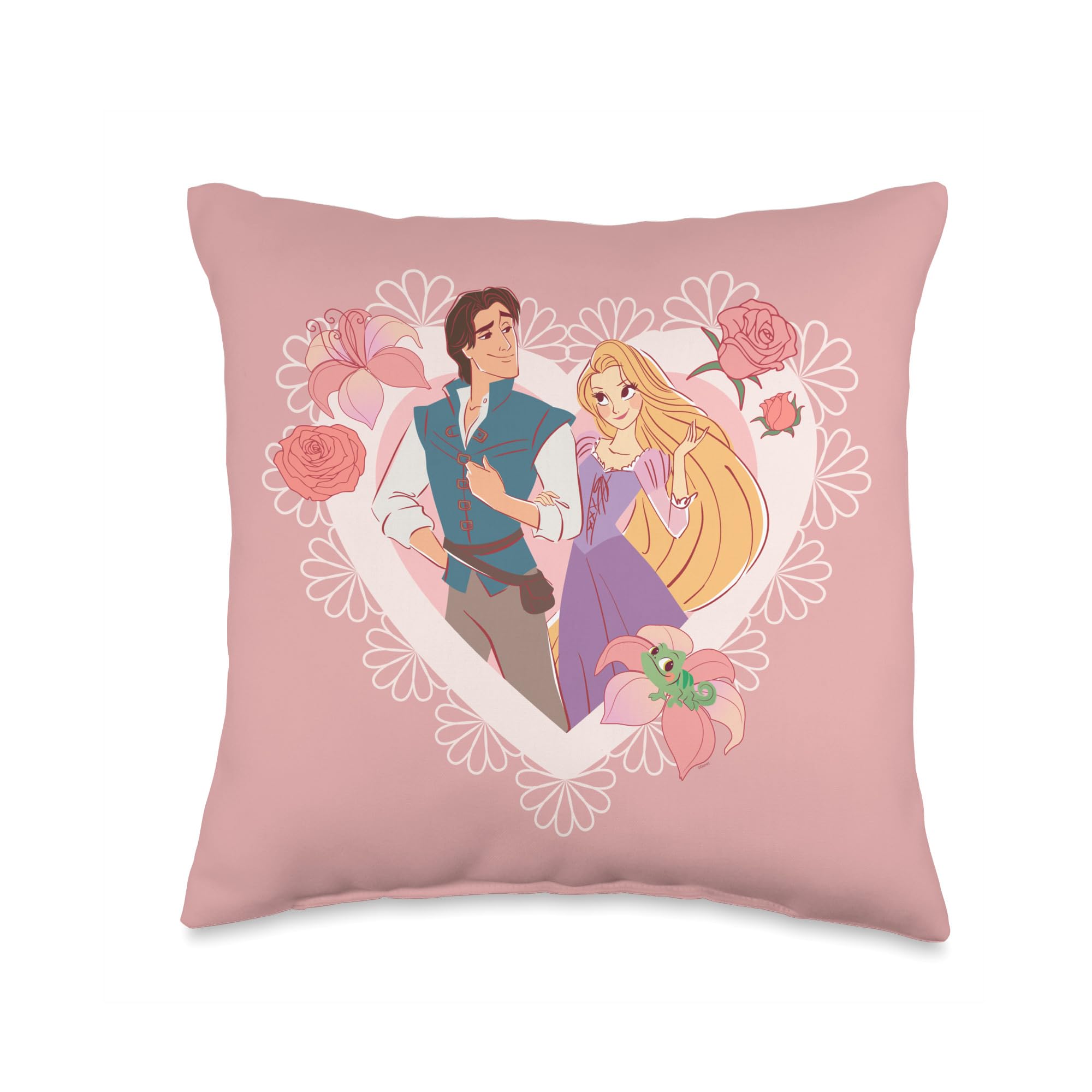 Disney Princess Rapunzel & Flynn Rider Valentine’s Day Heart Throw Pillow