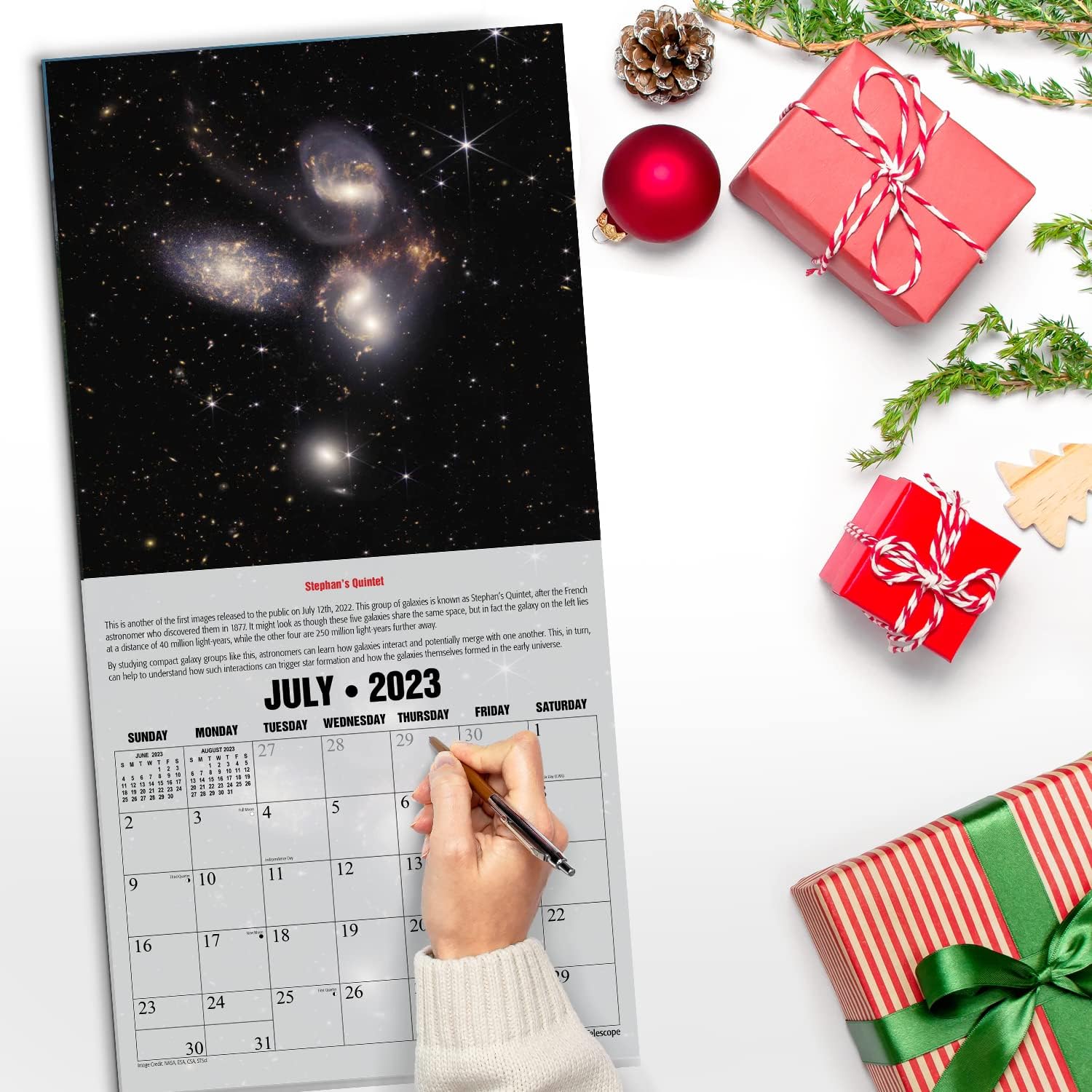 RED EMBER James Webb Space Telescope 2023 Hangable Monthly Wall Calendar |12" x 24" Open | Thick & Sturdy Paper | Giftable | Outer Space Universe NASA : Office Products