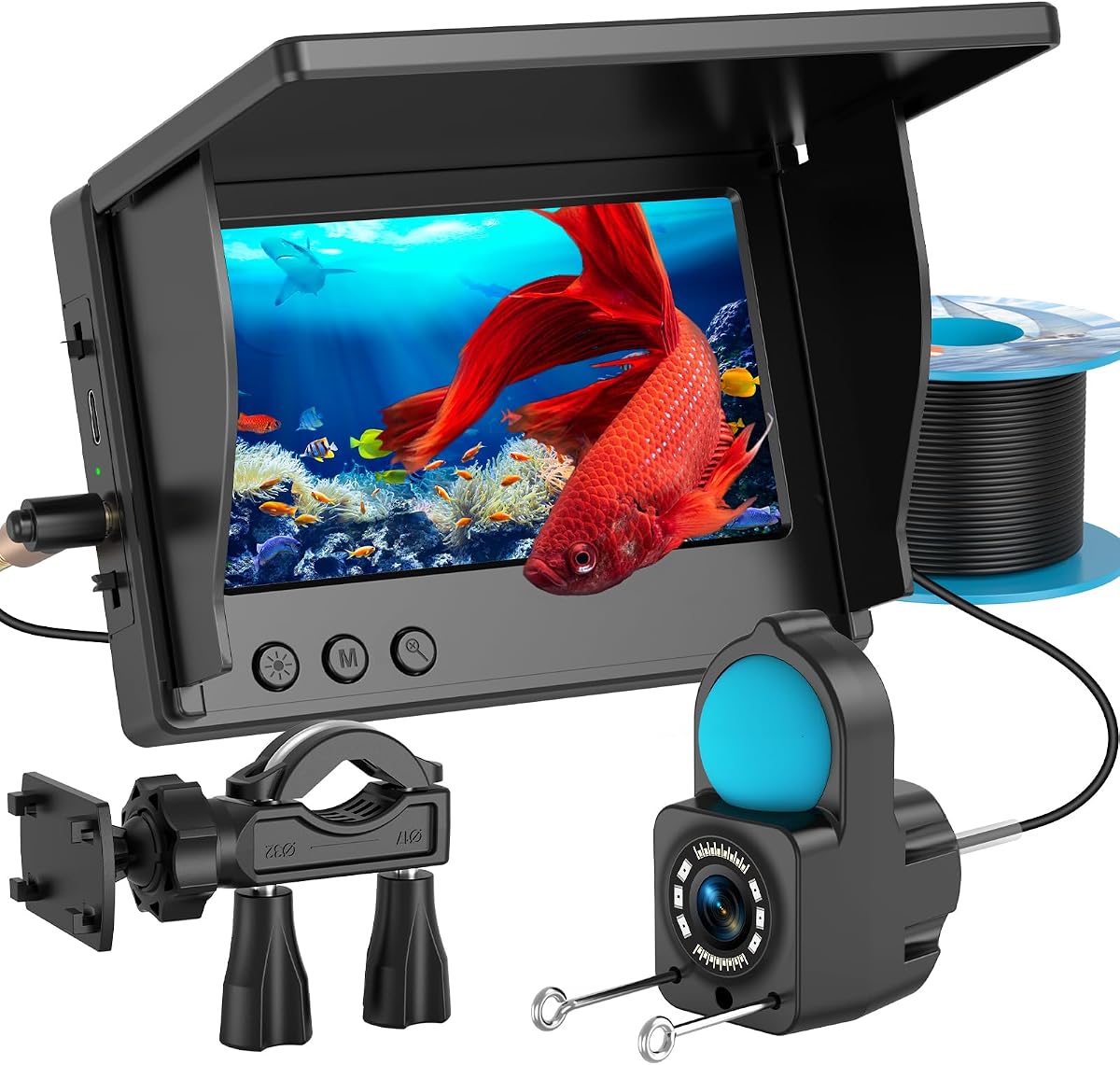 Underwater Fishing Camera TMACTIME 1080P HD, Portable Fish Finder with 4.3" LCD Display & Infrared Night Vision Light, IP68 Waterproof & 5000mAh, Fishing Camera for Ice Lake Boat Kayak Fishing - 15M | Portable Fish Finder, Infrared Night Vision Light, IP68 Waterproof & 5000mAh, Fishing Camera for Ice Lake Boat Kayak Fishing