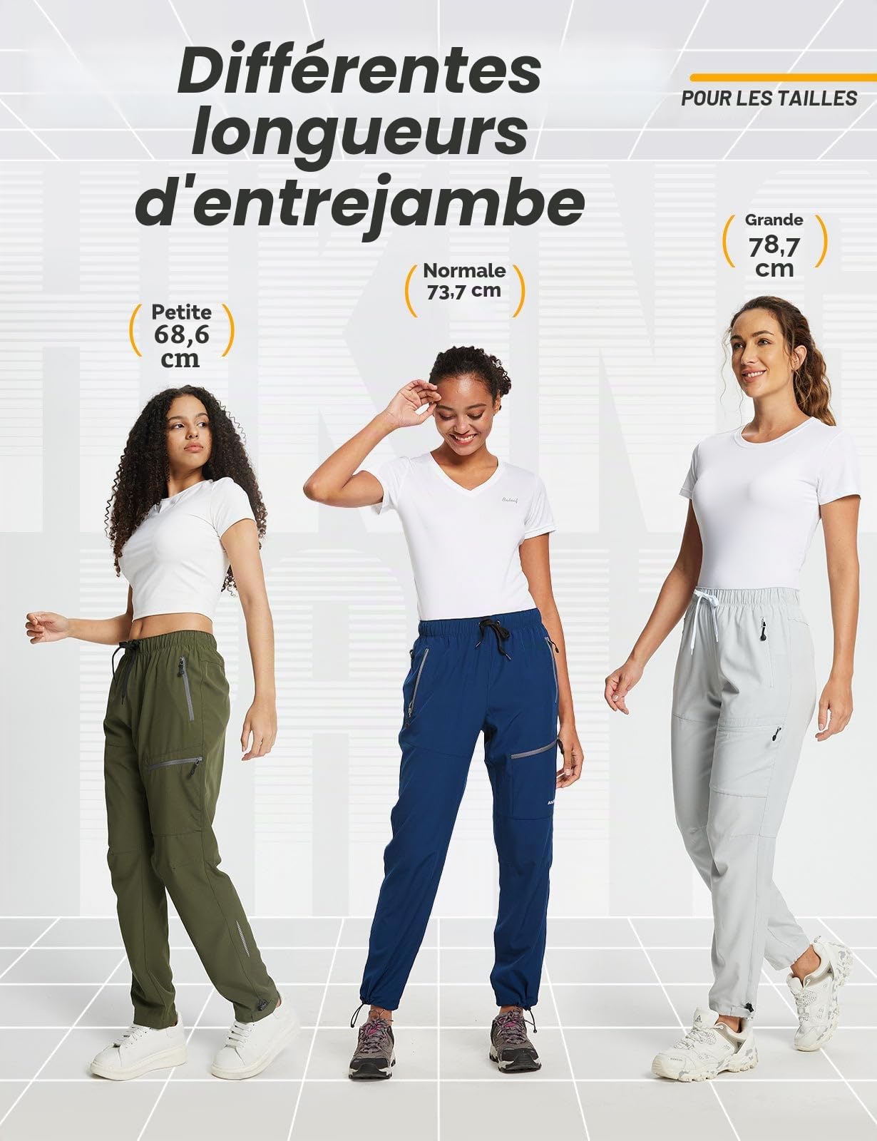 baleaf Pantalons de randonnée Femme imperméables Cargohose Outdoor séchage Rapide Pantalon Multifonctionnel avec Poche zippée